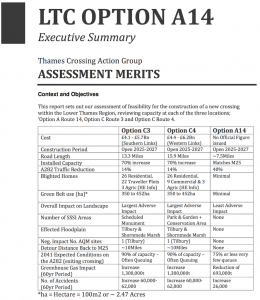 Thames Crossing Option A14 chart