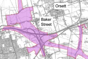 LTC Preferred Route C3 - Red Boundary - Chadwell to Orsett