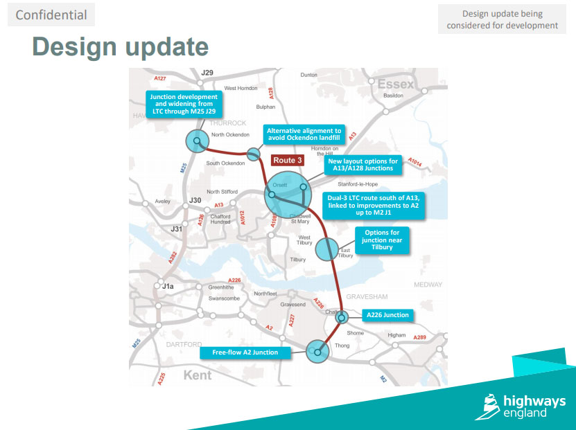 LTC TF Sept Meeting HE Presentation Page3. Highways England's latest considerations for design update