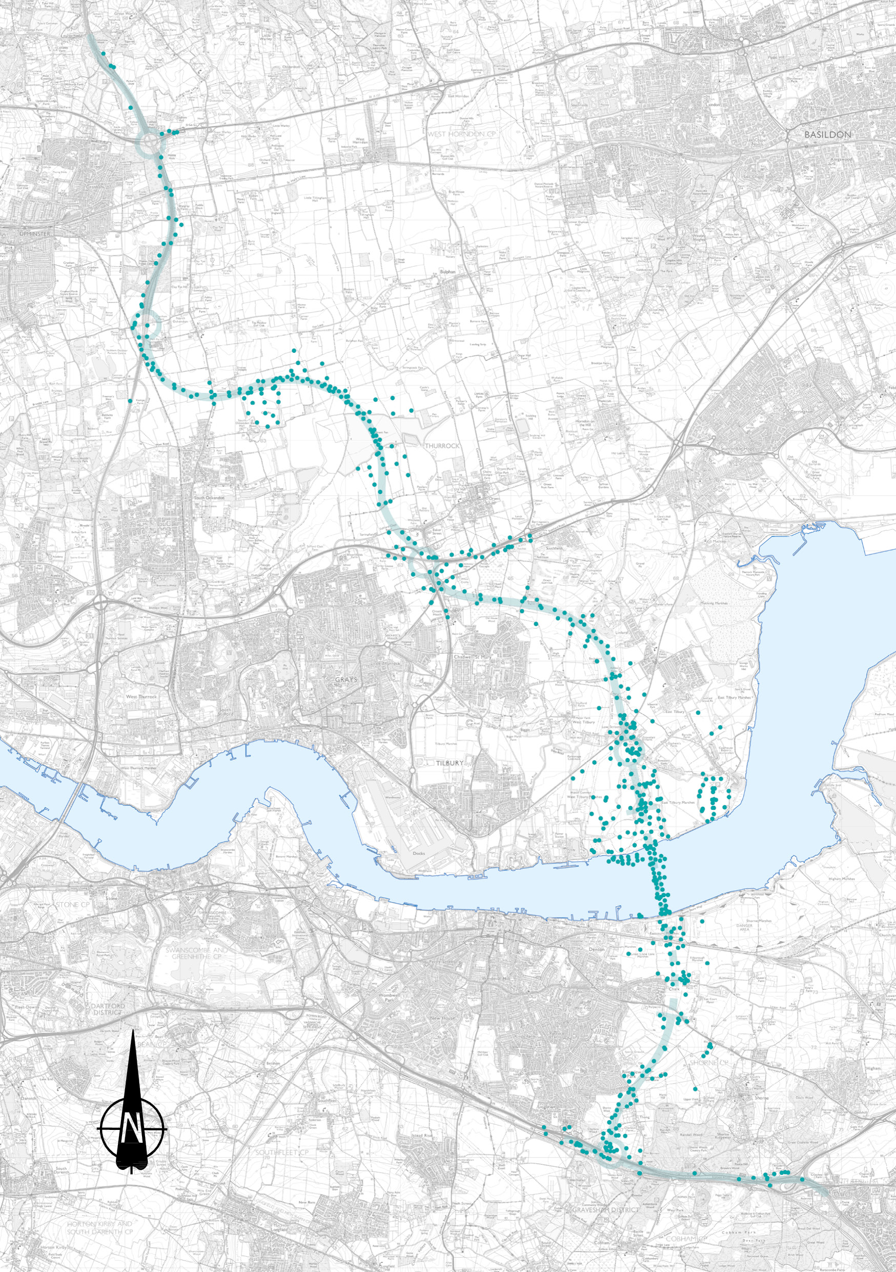Ground Investigation Site Map - Lower Thames Crossing