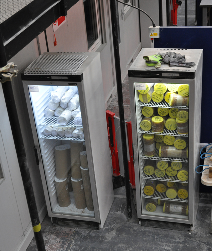 Lower Thames Crossing Ground Investigation Site Visit - Core samples in fridges at the Core Store facility