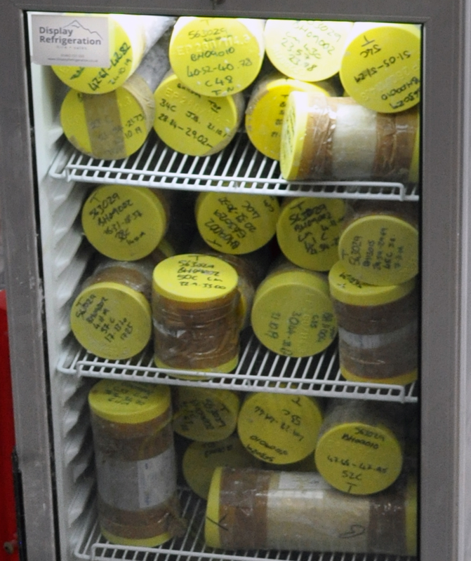 Lower Thames Crossing Ground Investigation Site Visit - Core samples in fridge at Core Store facility