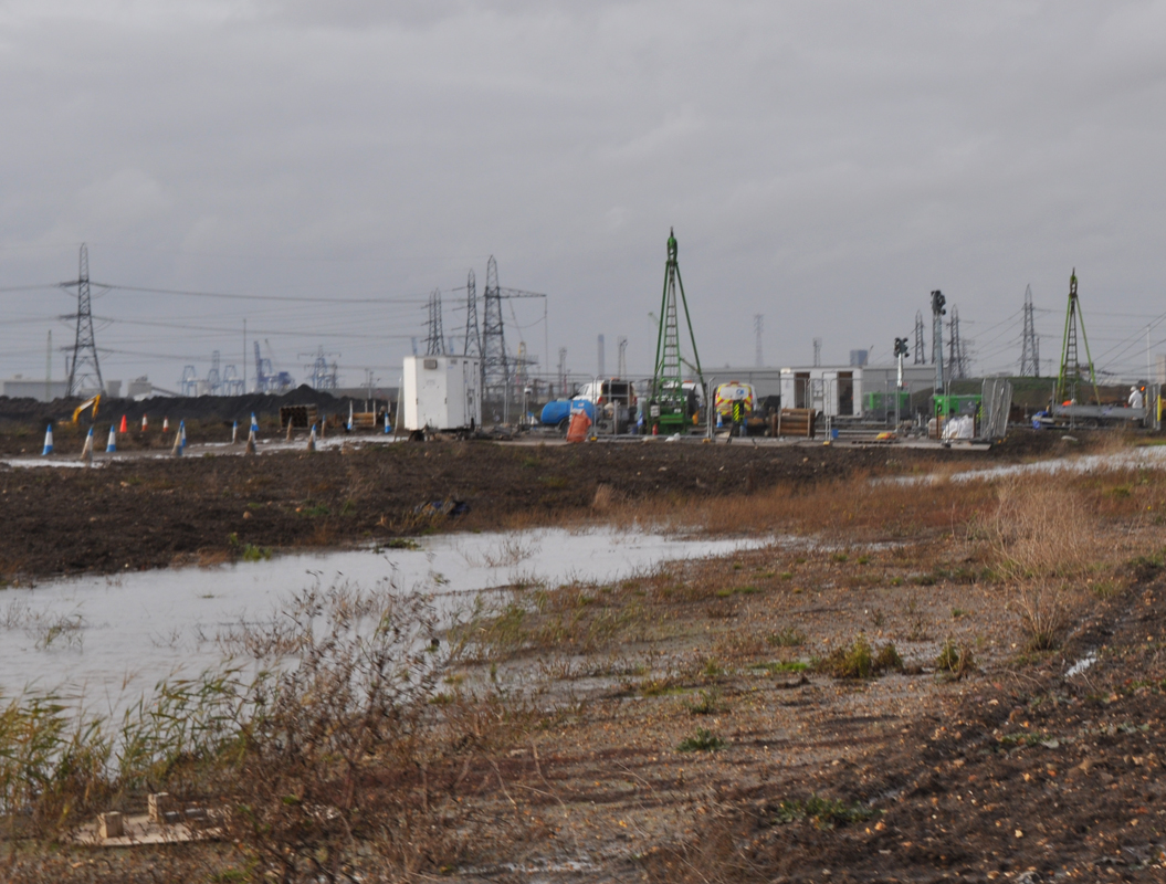 Lower Thames Crossing Ground Investigation Site Visit - Ground Investigation works in a wet field/flood plain