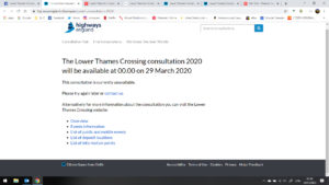 Lower Thames Crossing Supplementary Consultation Website Error