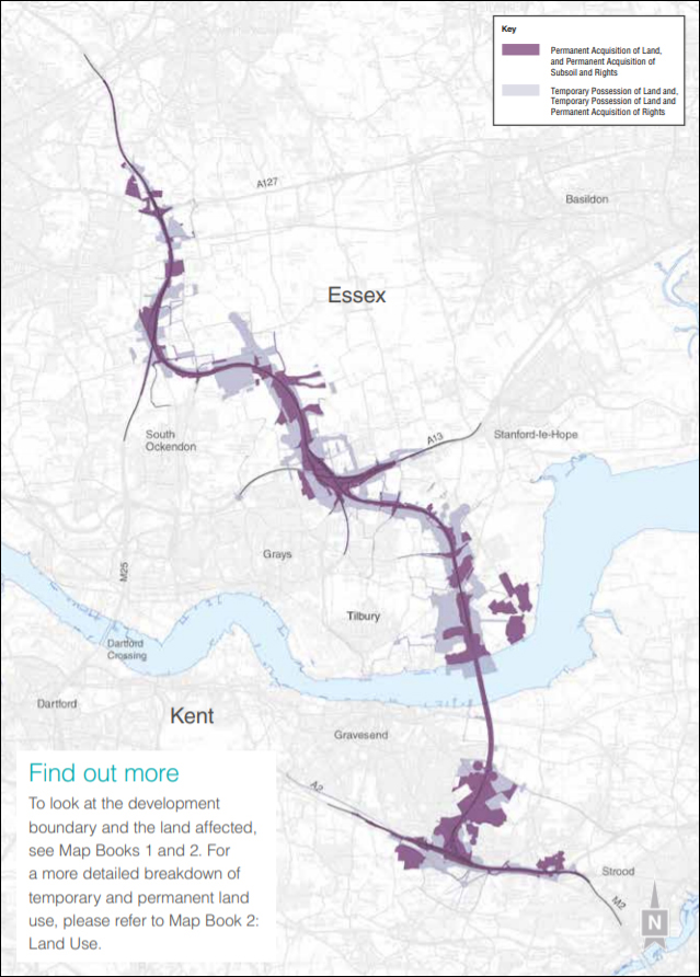Proposed Lower Thames Crossing route (issued 29 Jan 2020)