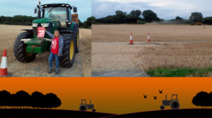 LTC impacts on farming shows someone wearing a NO LTC tshirt and holding a NO LTC poster in front of a tractor