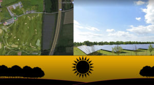 LTC impacts to solar farms - images of Cranham Solar Farm shown from the side and above
