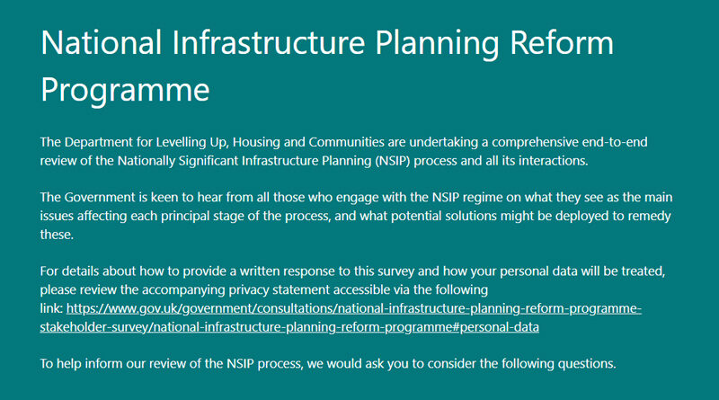 National Infrastructure Planning Reform Programme Consultation